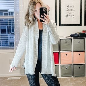 RD Style Grey Open Front Cardigan